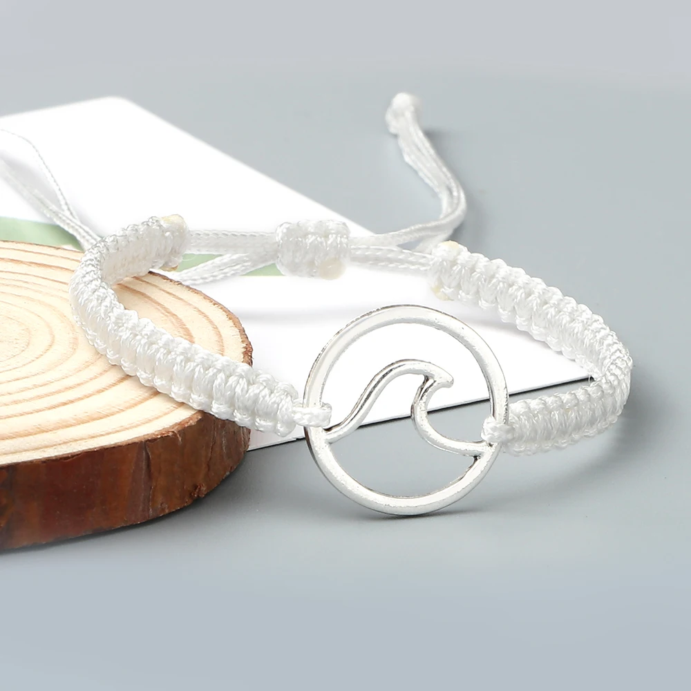 Браслет ручной работы регулируемый плетеный веревочный браслет для женщин из