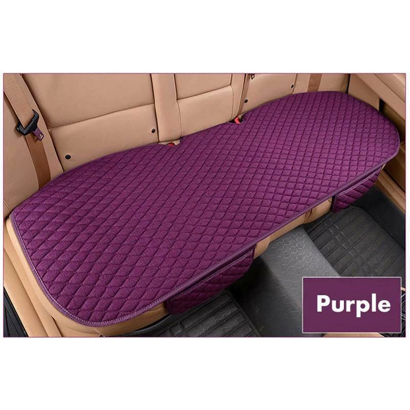 1 purple rear seat Чехол для автокресла четыре сезона до и после ромбовидной льняной подушки дышащий защитный коврик автозапчасти универсальный размер - Название цвета: 1 purple rear seat