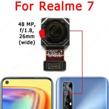 Original Rear Back Camera For Realme 7 Main Backside View Big Camera Module 48MP Flex Replacement Spare Parts