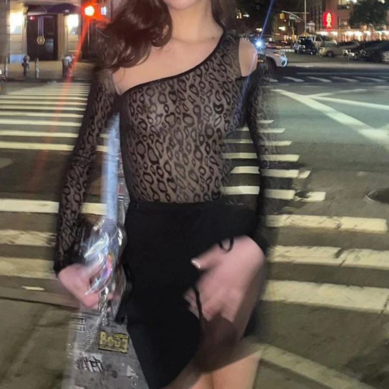 Сексуальные облегающие асимметричные комбинезоны с наклонным плечом цельные