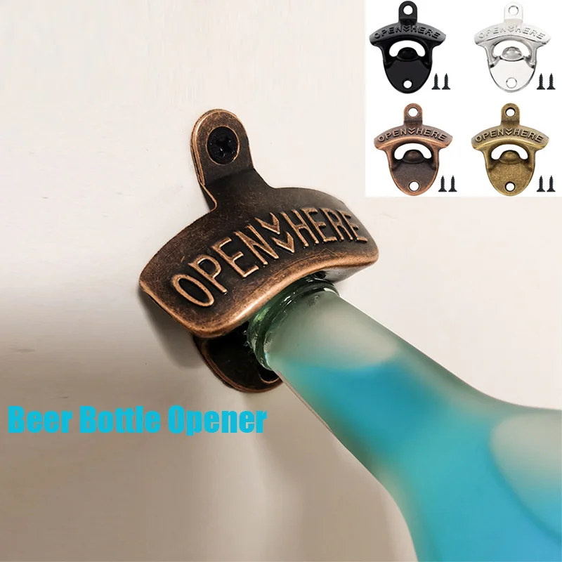 Винтажная настенная открывалка для пивных бутылок старинный стиль стеклянных