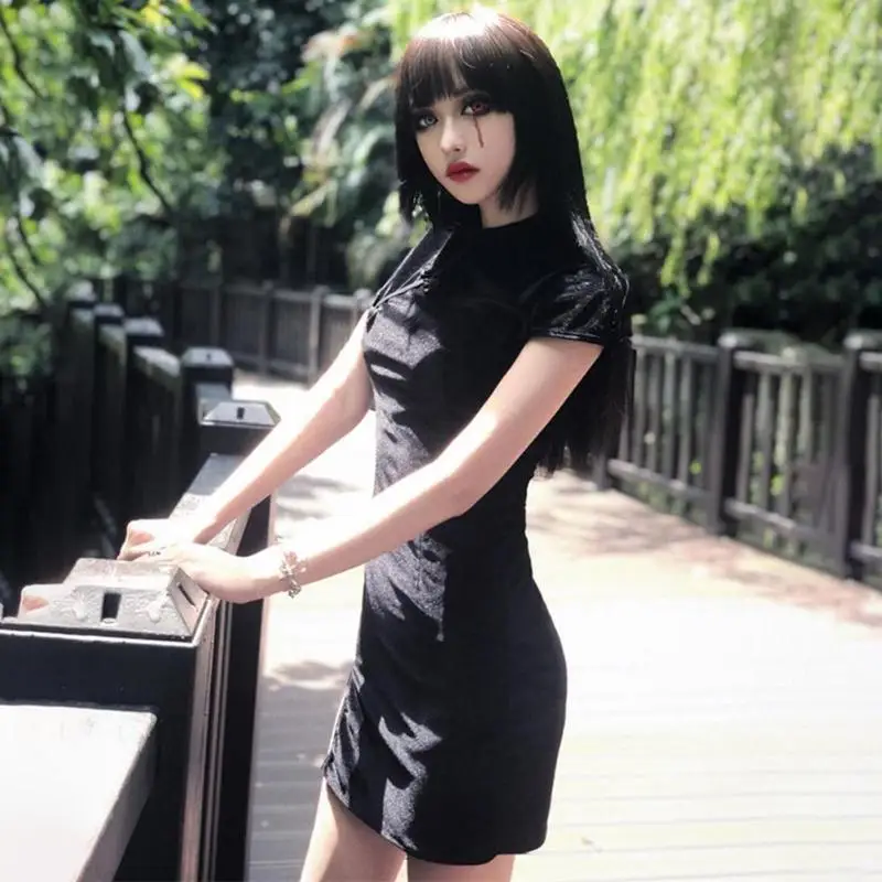 Женское сексуальное облегающее платье Cheongsam без рукавов с высокой талией и