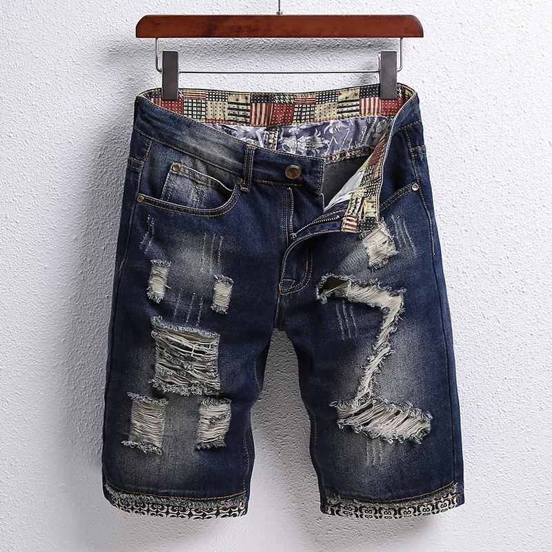 

2021, summer, men's Jean shorts, men's ripped jeans, shorts, medium pants, trend, beach pants, high quality