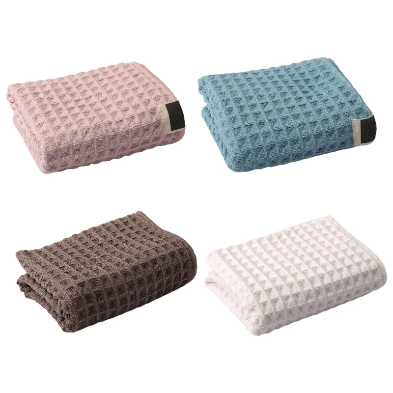 

Waffle Pattern Face Towel Soft Water Absorbent Thick Bath Hand Towel R9UF