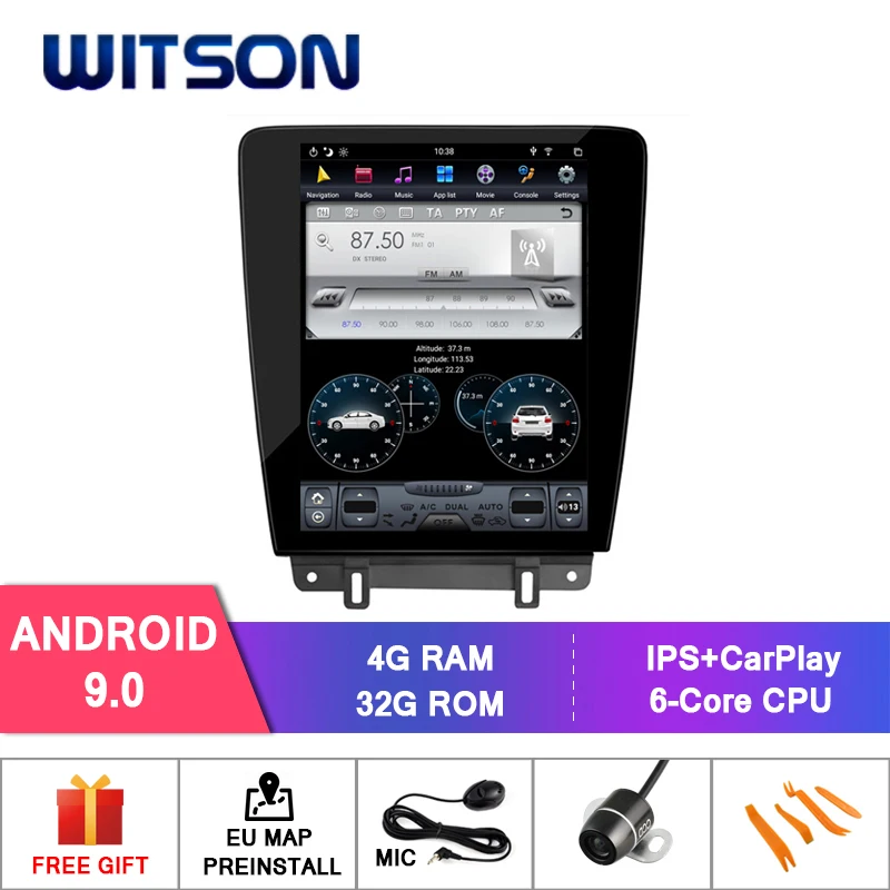 WITSON TESLA стиль для FORD MUSTANG 2009 2012 ручную воздушную Conditione 4 Гб оперативной памяти 32