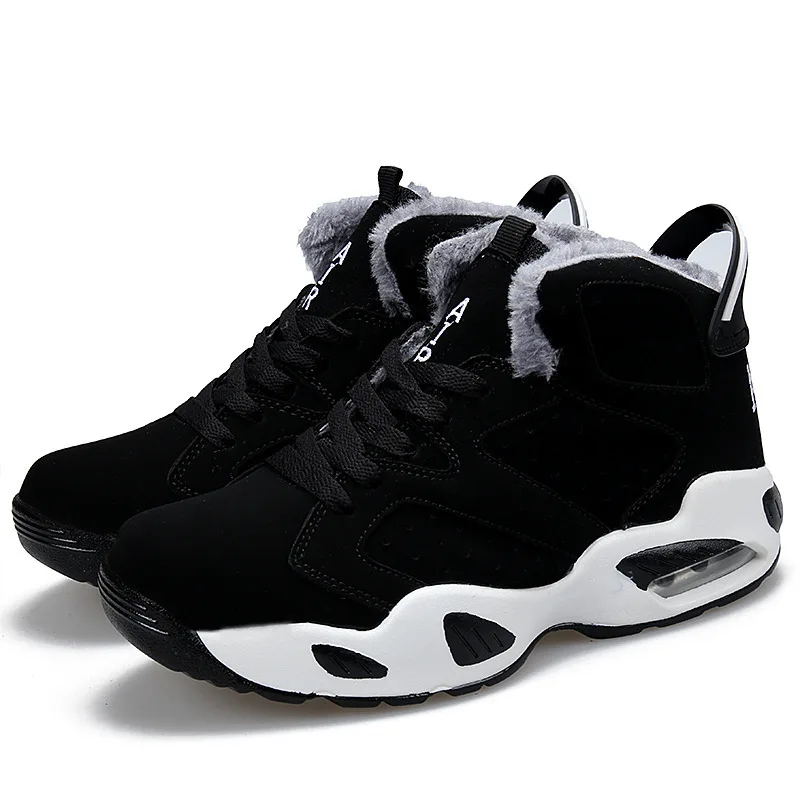 Winter Couple Air Cushion Shoes Men Shock Absorbing High Top Boots Women Leisure Plus Velvet Warm Cotton Chunky Sneakers | Обувь