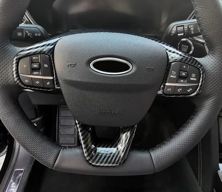 Для Ford Kuga Escape 2020 2021 ABS матовая накладка на руль из углеродного волокна отделка