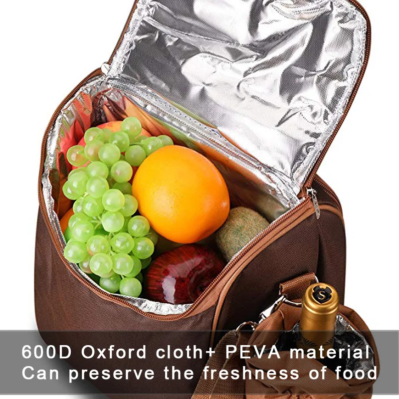 outdoor portable camping picnic bag with cutlery refrigerator bag cubiertos picnic set for 2 travel backpack cooler ice bags free global shipping