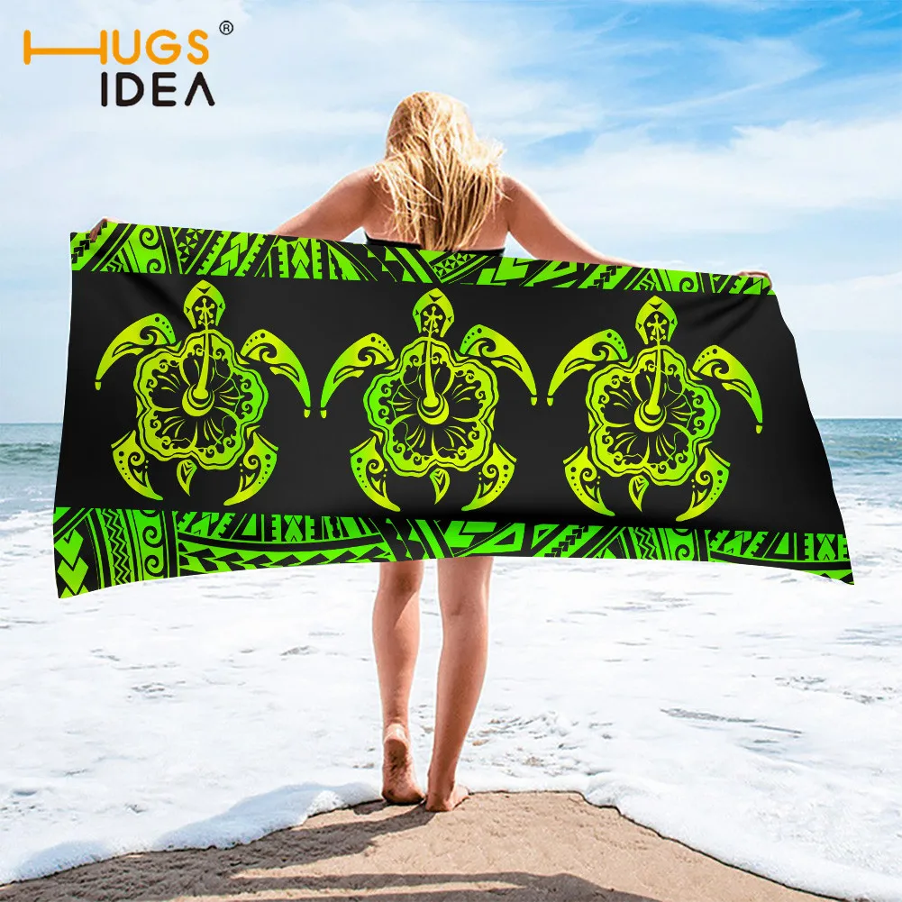 HUGSIDEA пляжное полотенце с принтом гавайской полинезийской черепахи супер