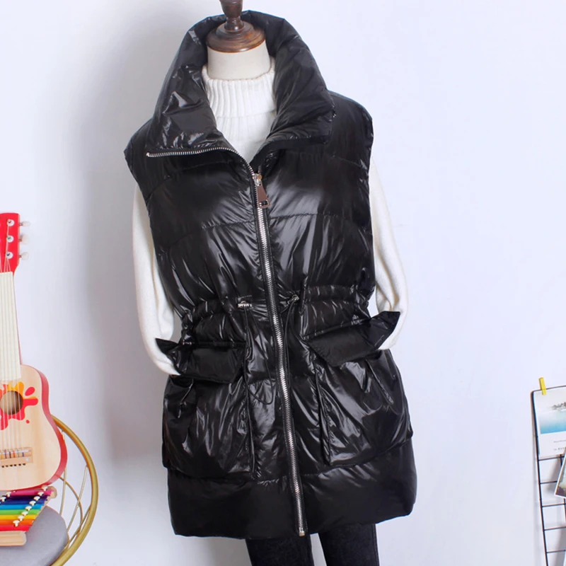 SEDUTMO зимний женский жилет на утином пуху Длинные куртки Туника плотный весенние