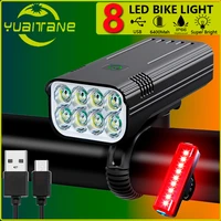 6400mah 8led bicycle lights usb rechargeable bike light front 30000lm flashlight 18650 waterproof bike accessaries mobile power