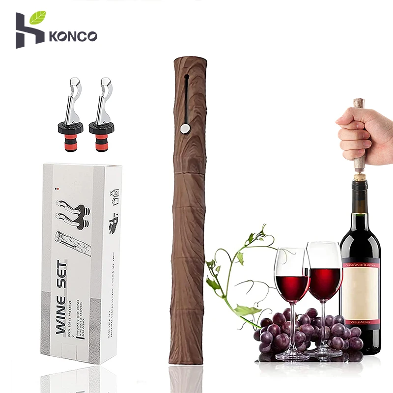 

New Air Pressure Wine Bottle Opener Bamboo Shape Pin Cork Remover Air Pressure Corkscrew Kitchen Tools Bar Accessories