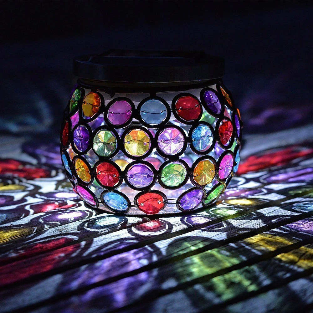 

Solar Powered Mosaic Glass Ball Garden Light Waterproof Outdoor Solar Lawn Light Colorful Changing Yard Balcony Christmas Lamps