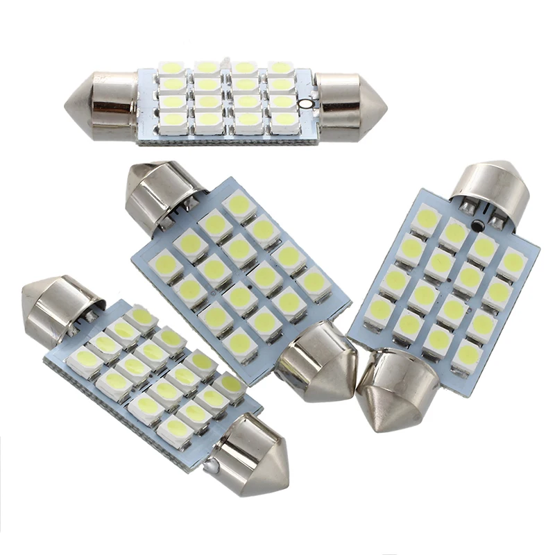 

4X 16 SMD LED Pure White Car Interior Dome C5W Festoon Bulb Light Lamp 39mm 12V
