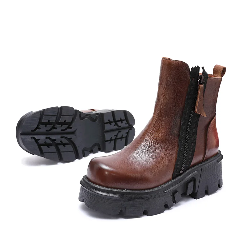 Красивая обувь для девушек Молодежная модная дешевые коричневые ботильоны