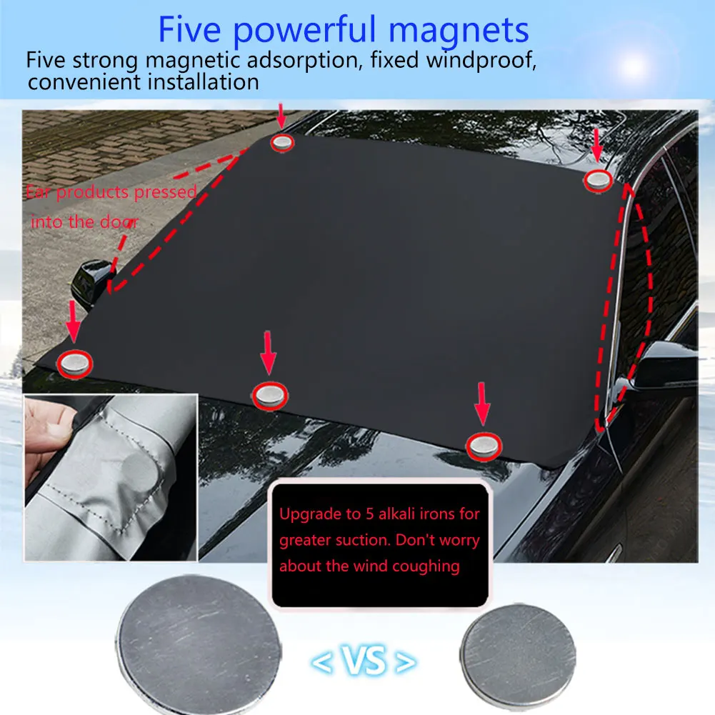 

Magnetic Cover Snow Heat Insulation UV Protection Windshield Sunshade Exterior Soft Accessories Universal All Seasons Car Front