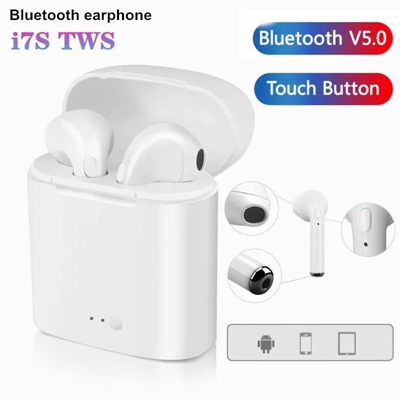 

i7s TWS Earphones Waterproof Sports Headset Noise Reduction Earbuds Stereo 6D Mini Headset Bluetooth Wireless Headphones in-ear