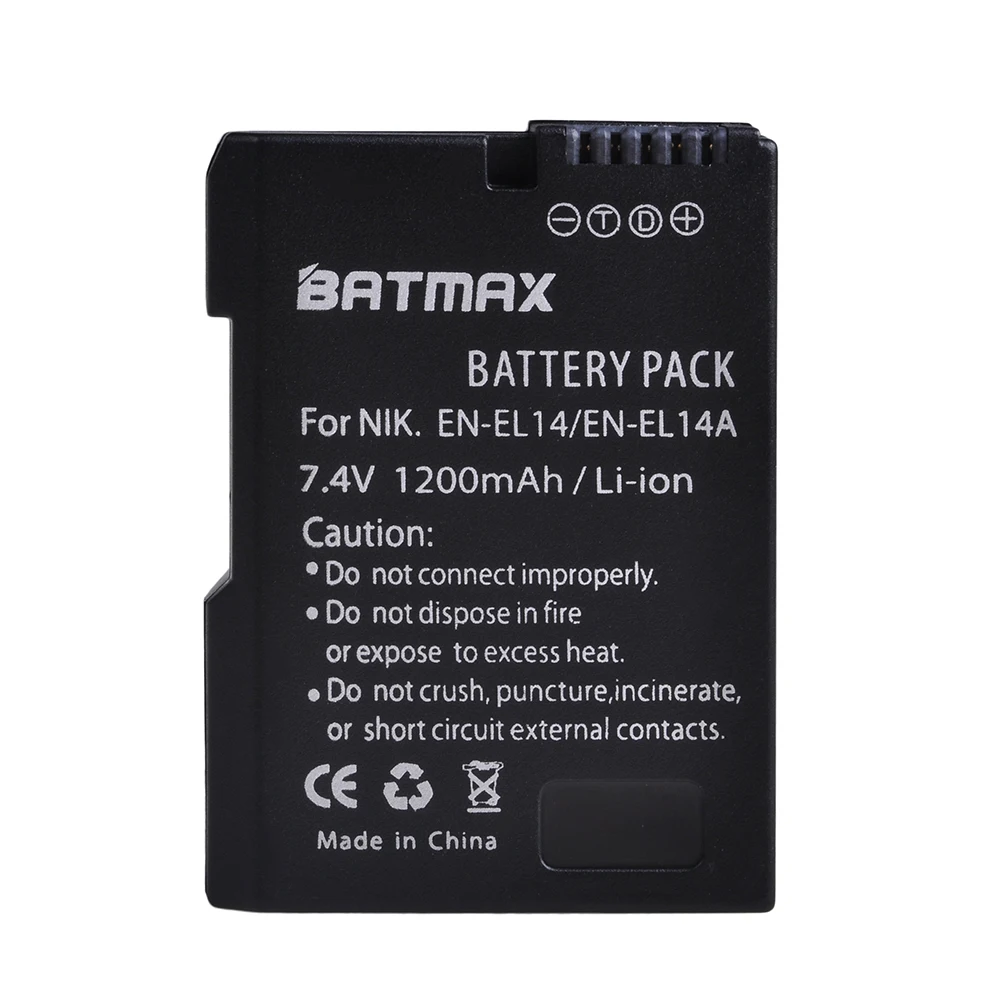1 battery EN-EL14 EN-EL14a en el14 батарея+ ЖК двойное зарядное устройство для Nikon P7800, P7700, P7100, P7000, D5600, D5500, D5300, D5200, D5100, D3200, D3300 - Цвет: 1 battery