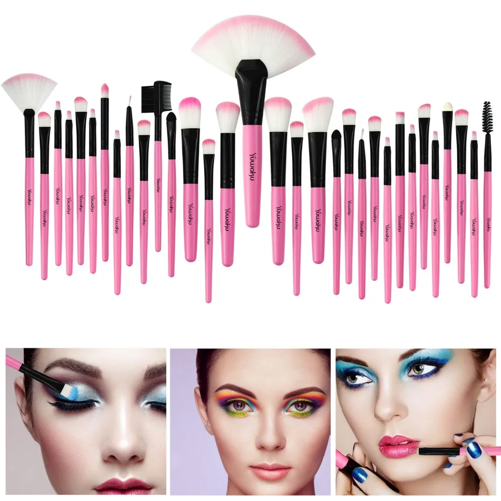 12/18/24/32 шт. кисти для макияжа Профессиональная мягкая Косметика Make Up набор кистей Кабуки Базовая Помада Кисть Красота, макияж, губная помада