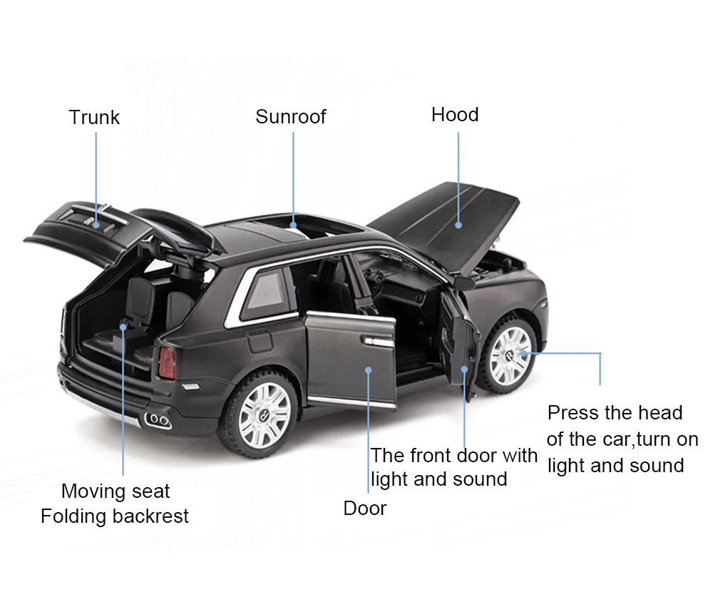 1:32 шкала Rolls Royce сплав литой под давлением металлический автомобиль-модель звуковой светильник Вытяните назад SUV 6 дверей можно открыть автомобиль-коллекция
