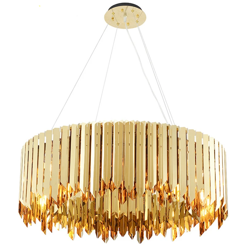 Современный круглый подвесной светильник из нержавеющей стали роскошные