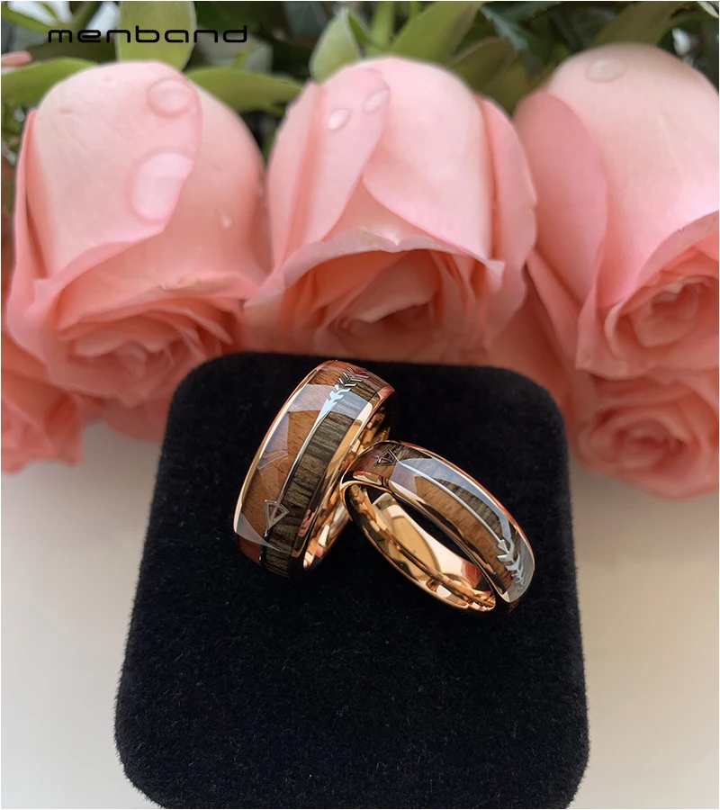 Вольфрамовые обручальные кольца для мужчин и женщин мужские из розового золота