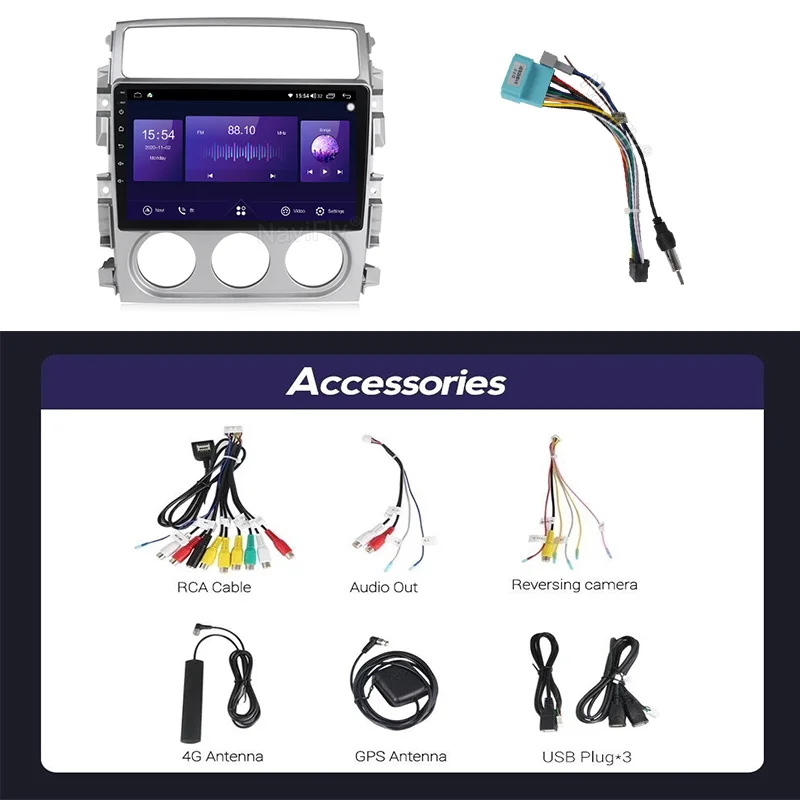 

Mekede 7862 QLED 1280*720 6GB+128GB Android 10 Car Stereo Head Unit GPS Multimedia Player For Suzuki Liana 1 2004 - 2008