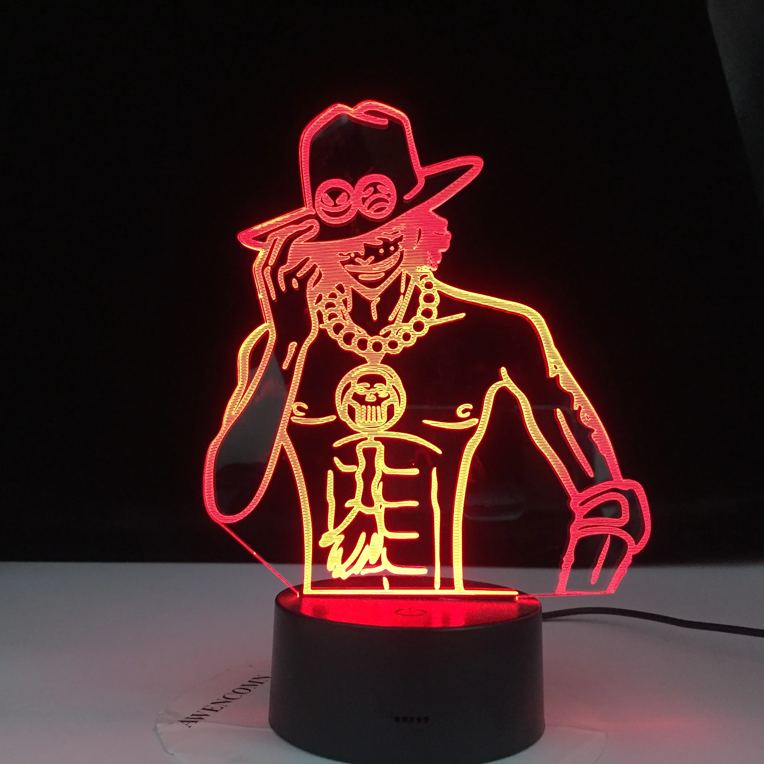Светодиодный ночник Portgas D Ace с изменением цвета декоративсветильник освещение