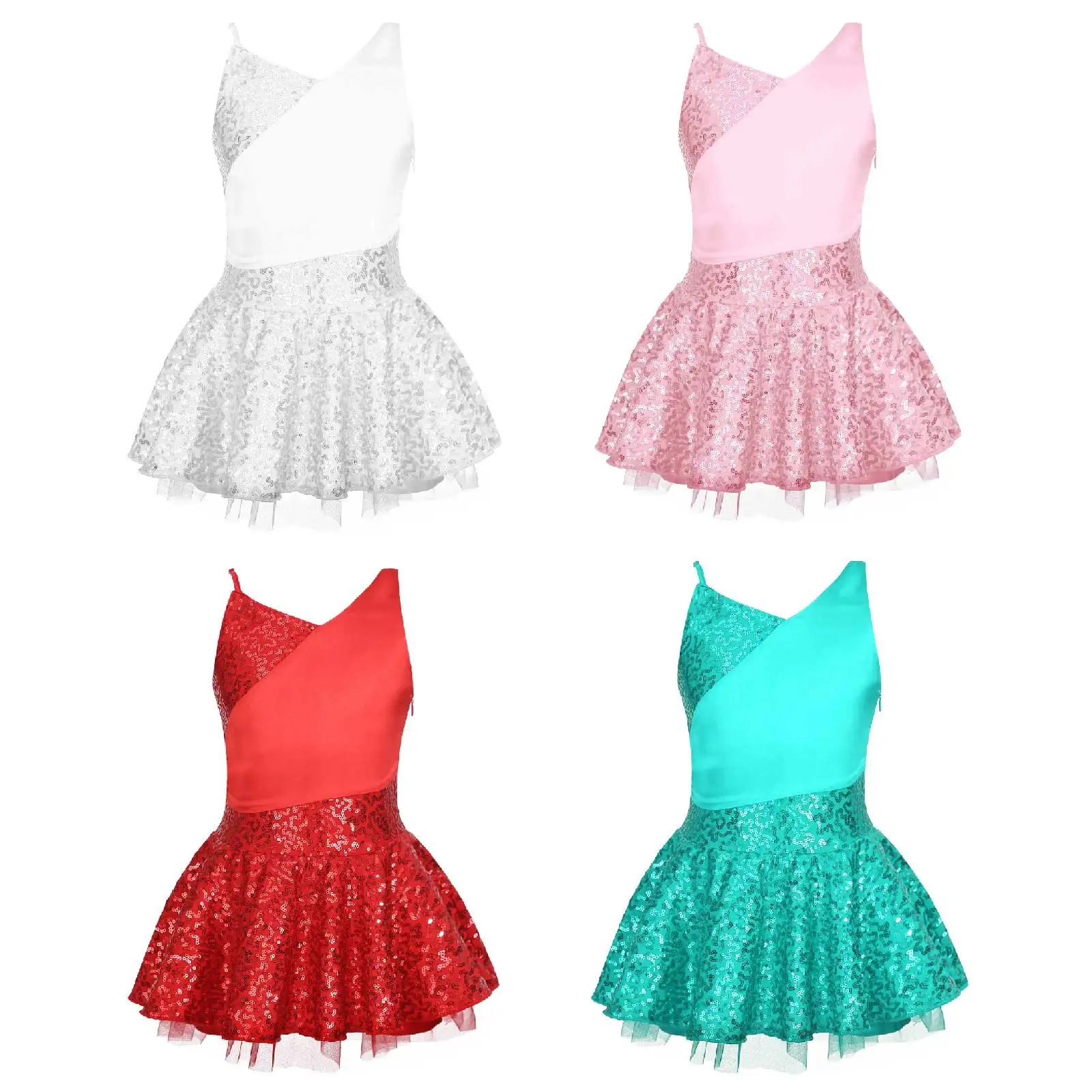 Детское балетное танцевальное платье с блестками для девочек красивые