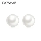 Женские серьги-гвоздики PAG  MAG, серьги из стерлингового серебра 925 пробы с пресноводным культивированным жемчугом, корейские серьги, модные ювелирные изделия