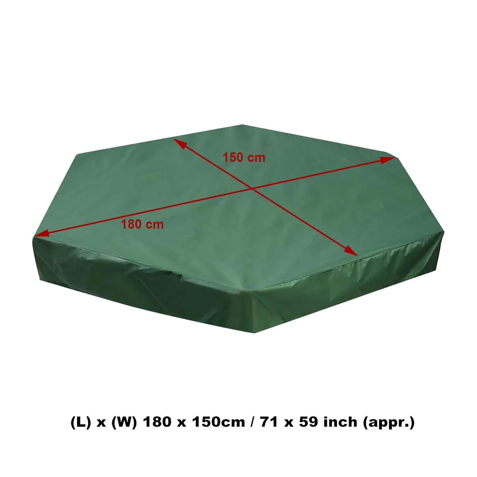 Чехол для бассейна зеленый шестигранный тканевый круглый коврик защита от дождя