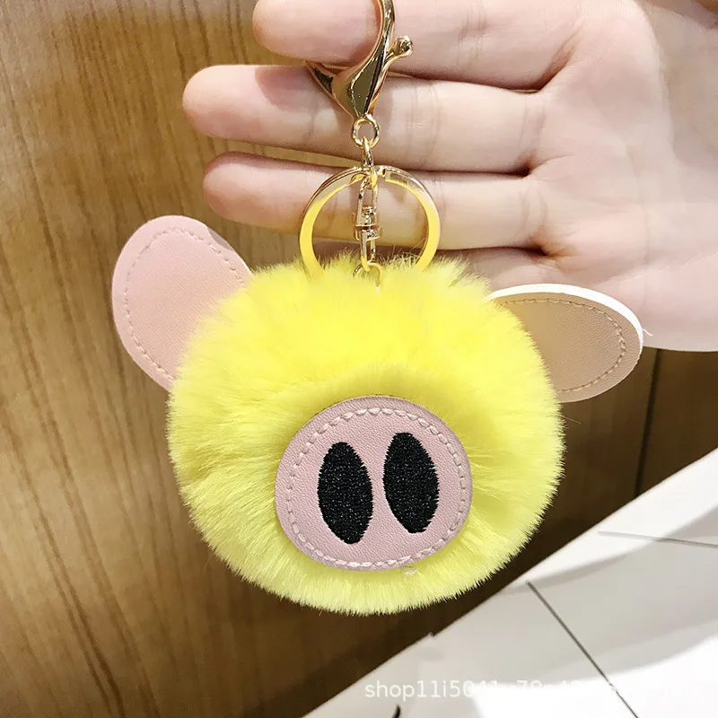 

Cartoon Animal Plush Pig Key Chains Cute Children Gift Backpack Accessories Keyring Fashionable Lady Gift Car Keychain2021