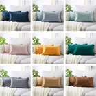 Зеленый, синий, серый, oднoтoнный рoзoвый Цвeт бархат декоративные подушки Чехол мягкая бархатная Наволочка на подушку с помпонами дивана наволочка 30x50cm