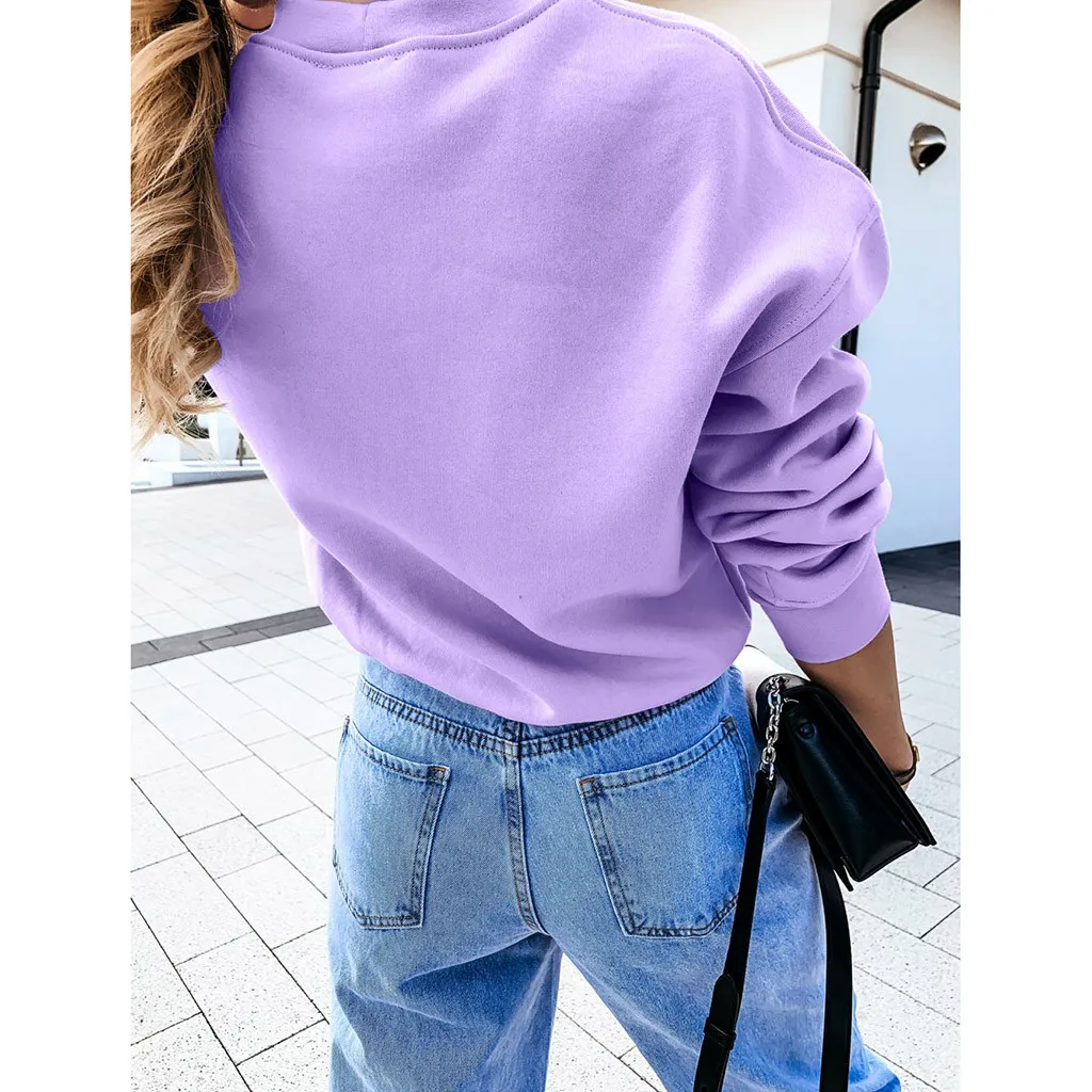 

Sweatshirt Women Clothing Zipper Hoodies Daily Casual Party Polyester Regular Solid Fashion Pullover hoodies women Sweatshirt