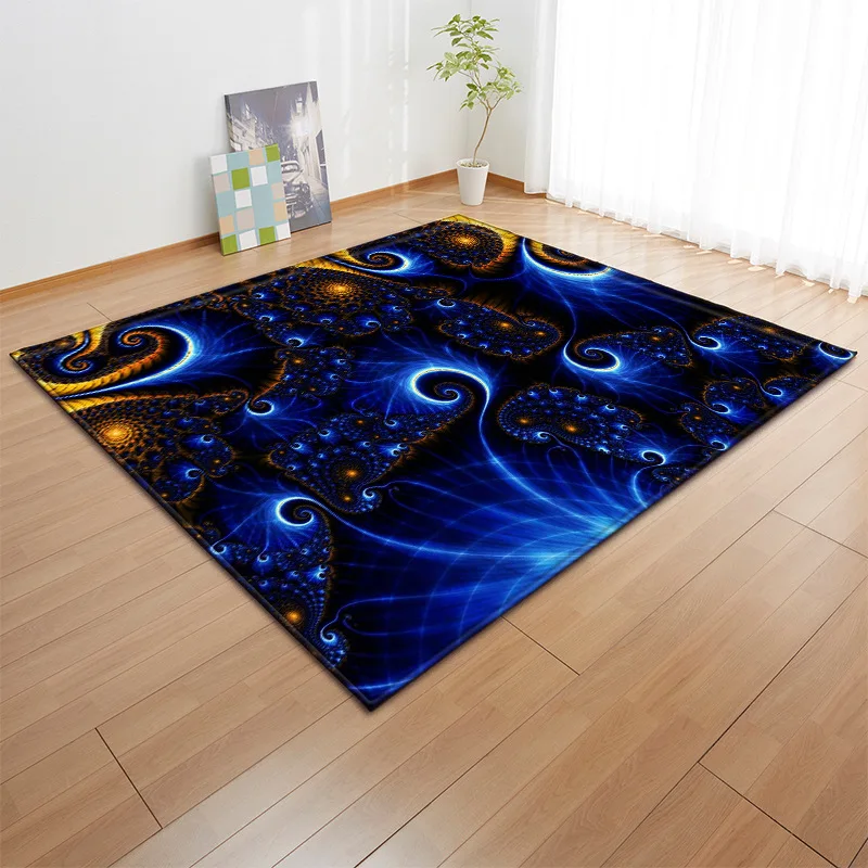 

3d Colorful cool classical living room large carpet light flower pattern rug bedroom soft European non-slip floor mat customized