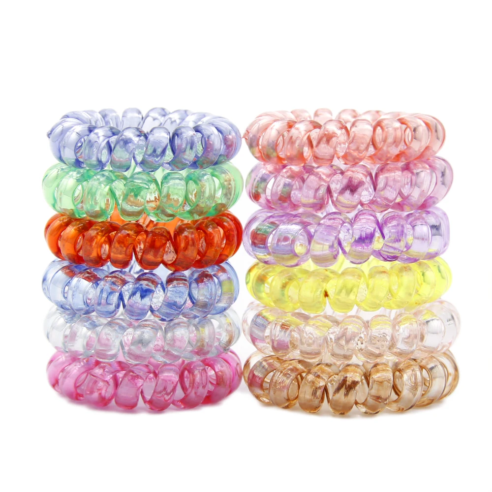 

100pc Telephone Line Hair Rope Scrunchies Hairband Stretchable Hair Ties hairstyle for Girls Women Hair Accessories,100Yc11213
