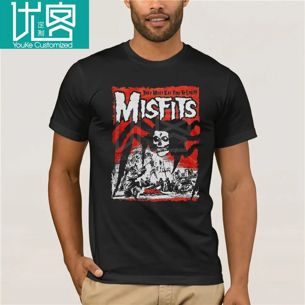Футболка Misfits They Must Eat You черная футболка для мужчин|Мужские футболки| |