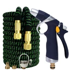 Шланг садовый, гибкий, магический, пластиковый, телескопический, высокого давления, с распылителем для полива газона