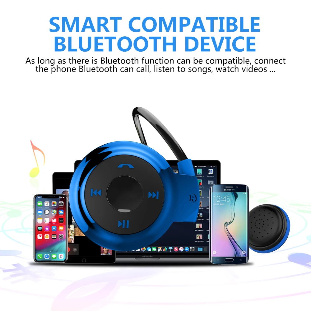 Женские и мужские спортивные беспроводные Bluetooth наушники стереонаушники FM Mp3