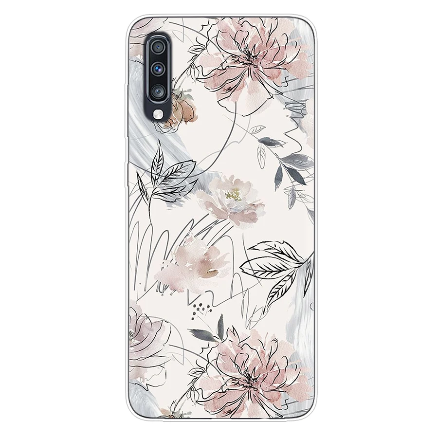 

Nice Flower Phone Case For Samsung A70 A50 A71 A10 S10 Plus A51 S21 Ultra A20 A20E S20 FE S7 Edge S8 S9 S10E Note 20 Back Cover