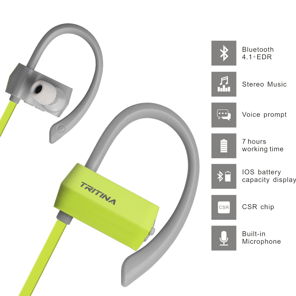 Спортивные наушники-вкладыши Tritina влагозащищенные Bluetooth наушники с микрофоном