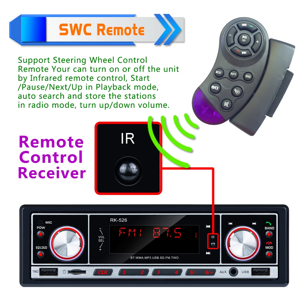 DAB + авторадио 1 Din автомагнитола Громкая связь MP3/SD/MMC dab FM USB ЖК -экран цифровой