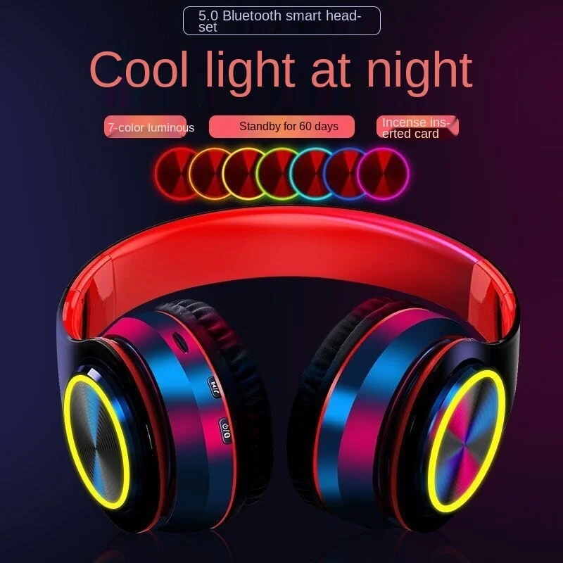 

Люминесцентная Новая гарнитура hifi Bluetooth Сабвуфер Универсальная беспроводная гарнитура