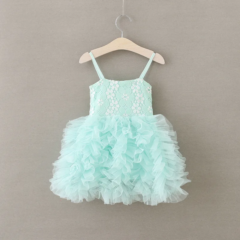New Girls Dresses Kids Pink Tulle Layered Tutu Lace with 3D Flowers Children Princess Party | Детская одежда и обувь