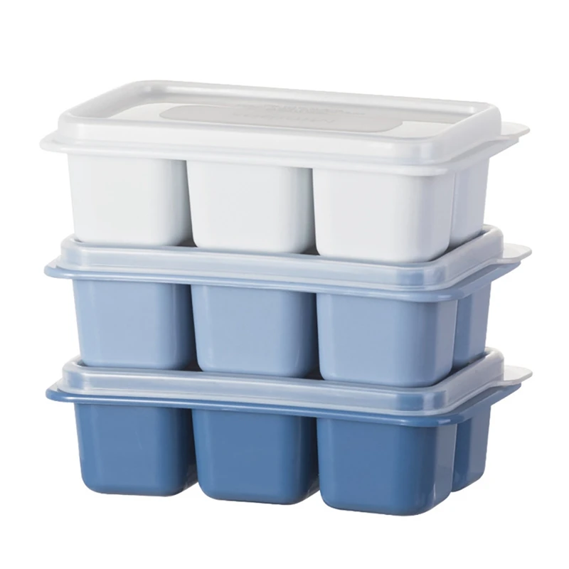 

3 Pcs/Set DIY Ice Cube Quick Freezer Food-Grade Home Ice Box Small Grid Ice Cube Mold Set With Lid Household Ice Trays
