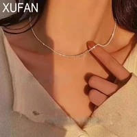 shining silver color sparkling clavicle chain choker necklace collar for women fine jewelry wedding party birthday gift