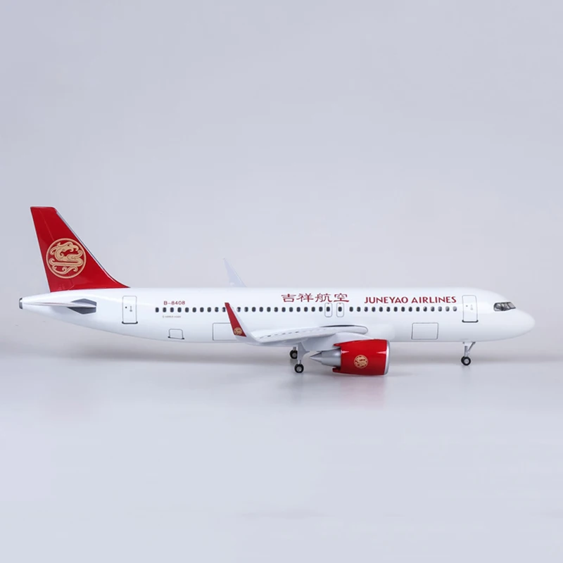 1/80 масштаб 47 см самолет Airbus A320 NEO JUNYAO авиакомпания модель светодиодный светильник и шасси колеса литой смолы коллекция выставки