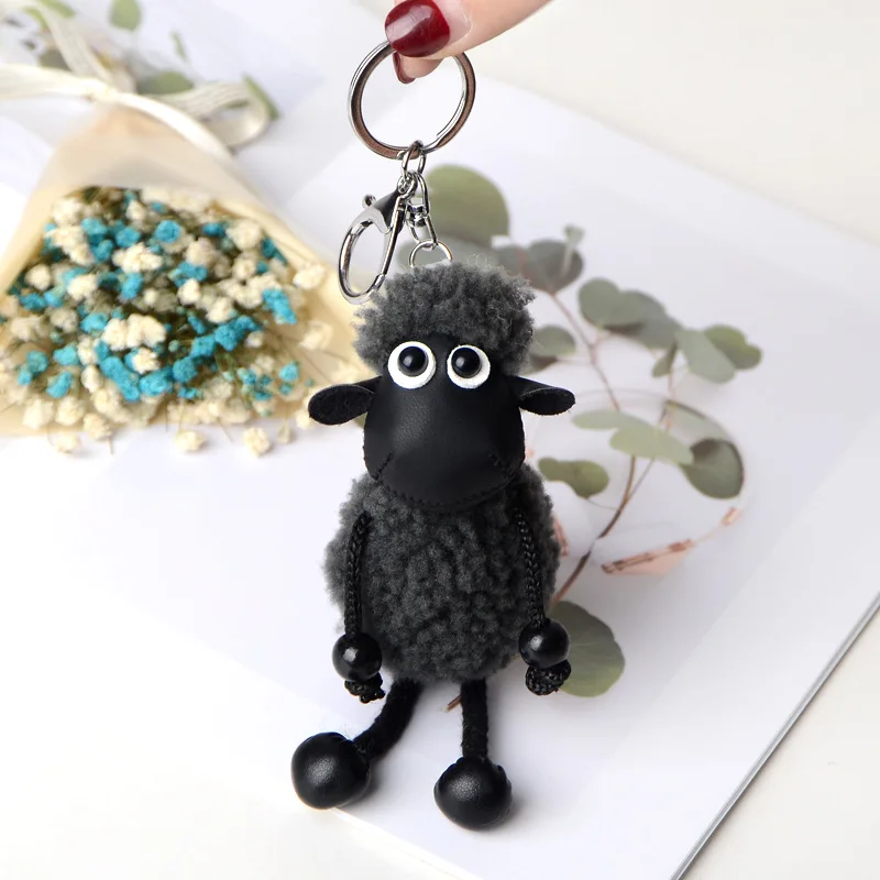2020 новый модный брелок овца из натуральной овечьей шерсти меховой Pom для