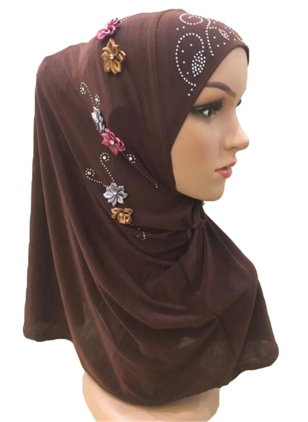 Цельный женский хиджаб Amira модный головной платок с отверстиями в виде