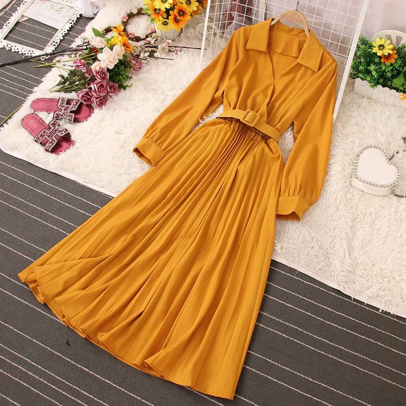 Женское Повседневное платье с v-образным вырезом Fitaylor однотонное плиссированное